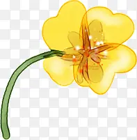 黄色卡通创意花朵植物