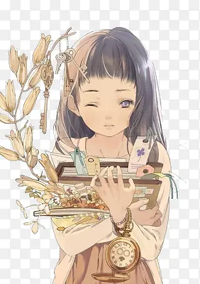 朦胧卡通女孩图片