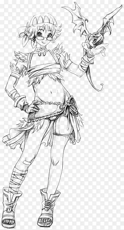 线描人物手绘