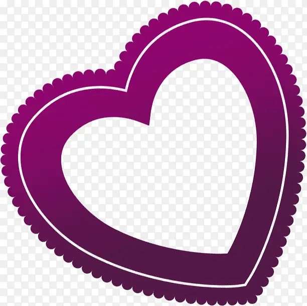 紫色创意手绘爱心造型