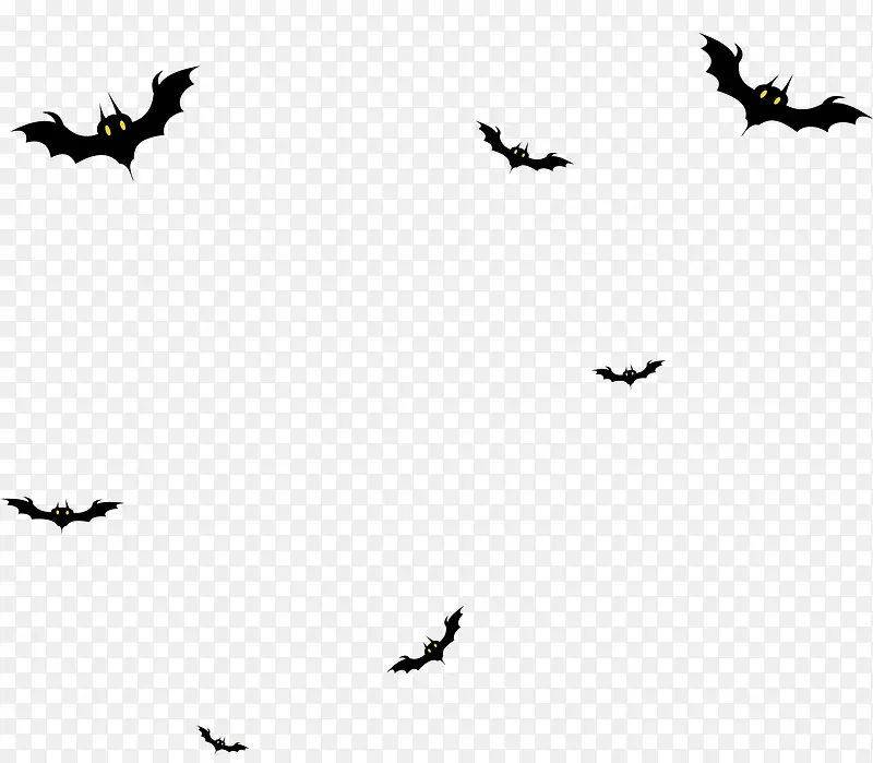 黑色卡通蝙蝠漂浮素材