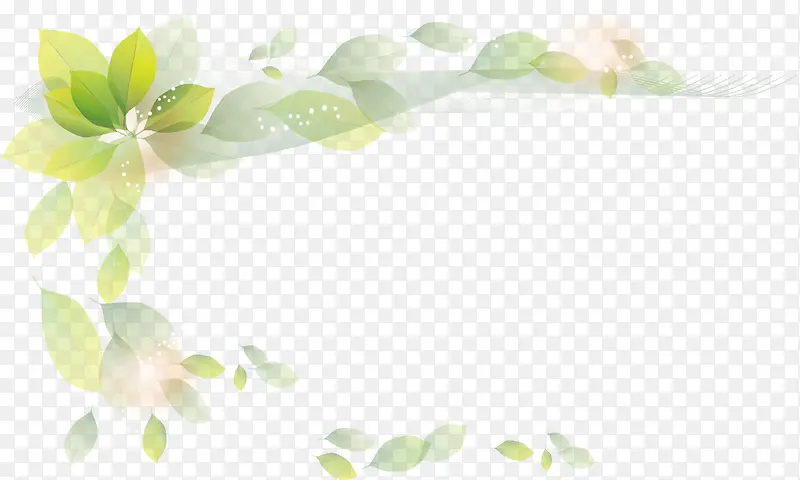 绿叶矢量装饰花边素材