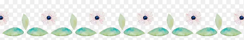 手绘水彩花卉绿叶装饰边框