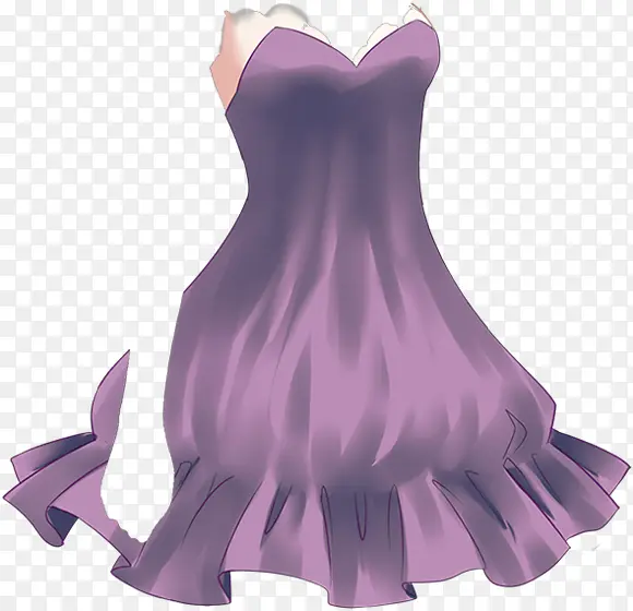紫色漫画性感裙子