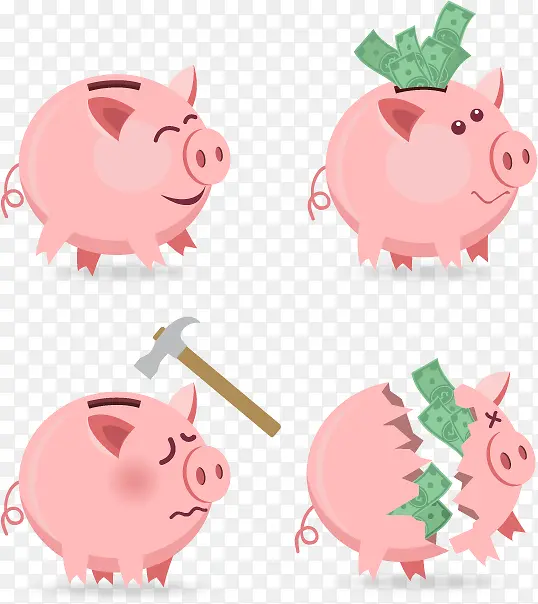 粉红色小猪存钱罐