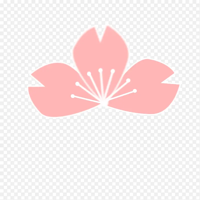 粉红色扁平风格花卉植物图案