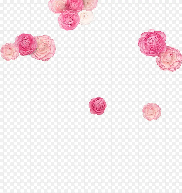 粉红色手绘花朵png素材