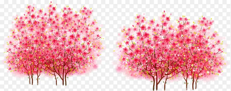 梦幻粉红色春季植物