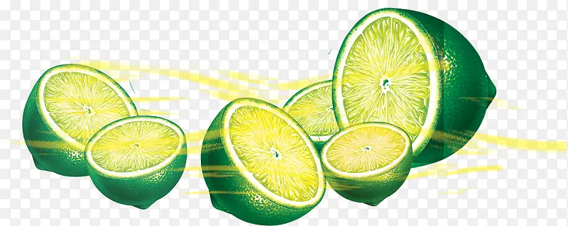 夏日植物海报水果绿色柠檬