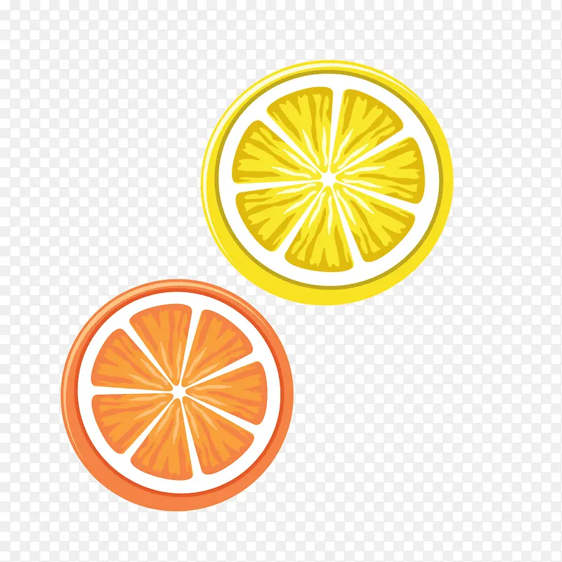 黄色橘黄柠檬片