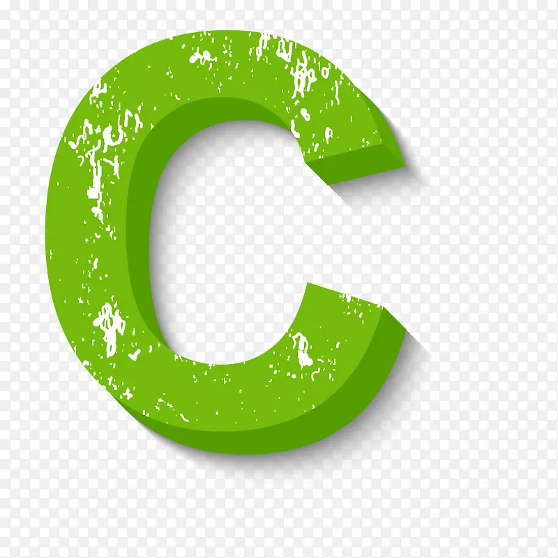 绿色立体字母C