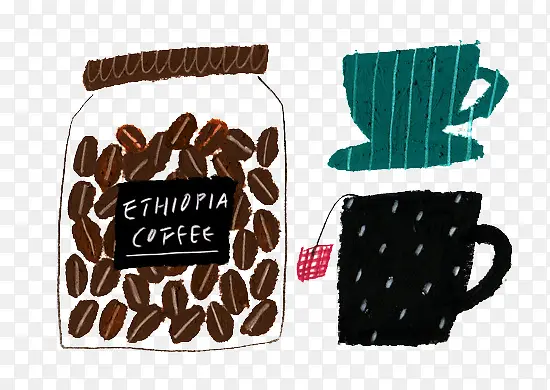 手绘咖啡杯