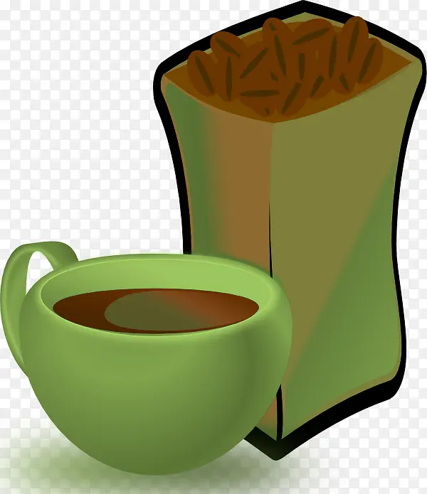 绿色咖啡杯子