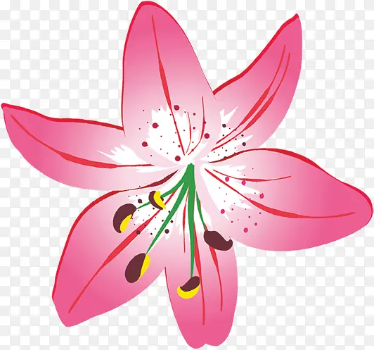 粉色节日手绘花朵设计