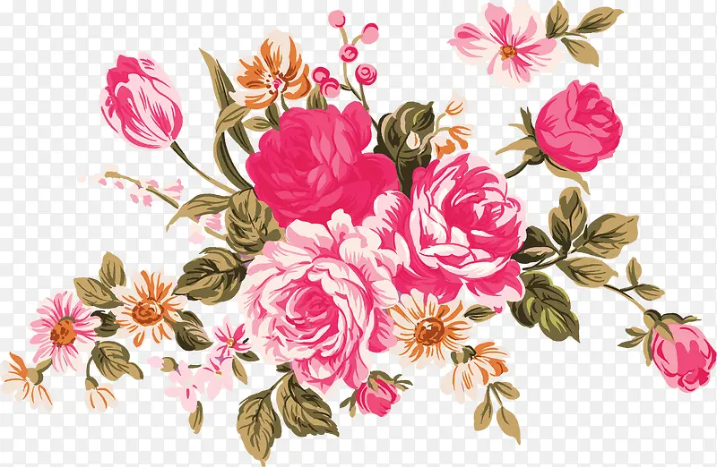 粉色唯美盛开花朵设计