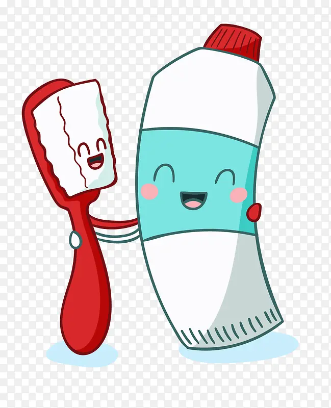 卡通牙刷牙膏