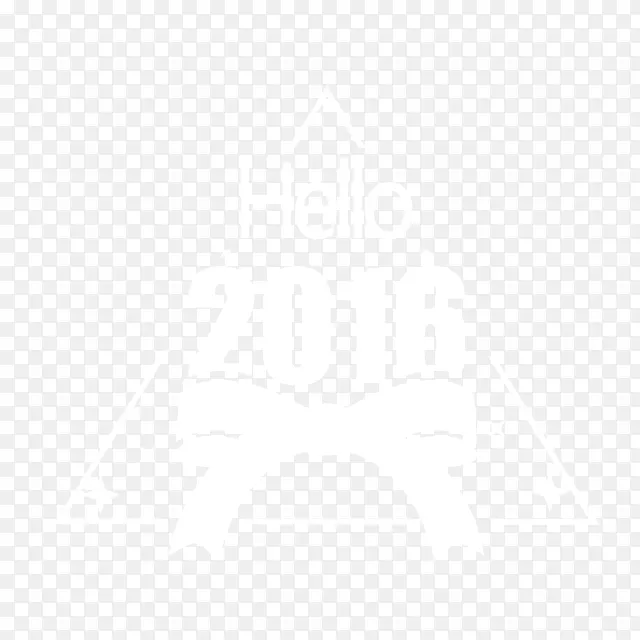 hello2016字体白色蝴蝶结装饰