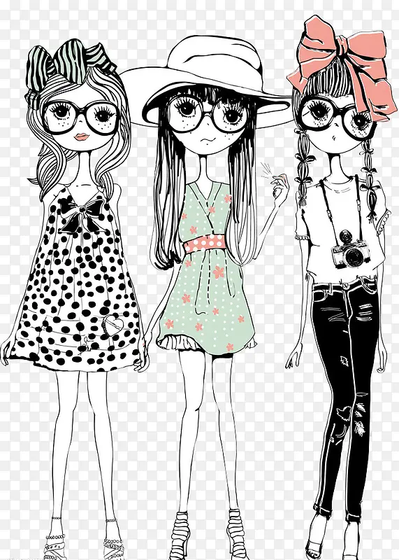 三个时尚女孩