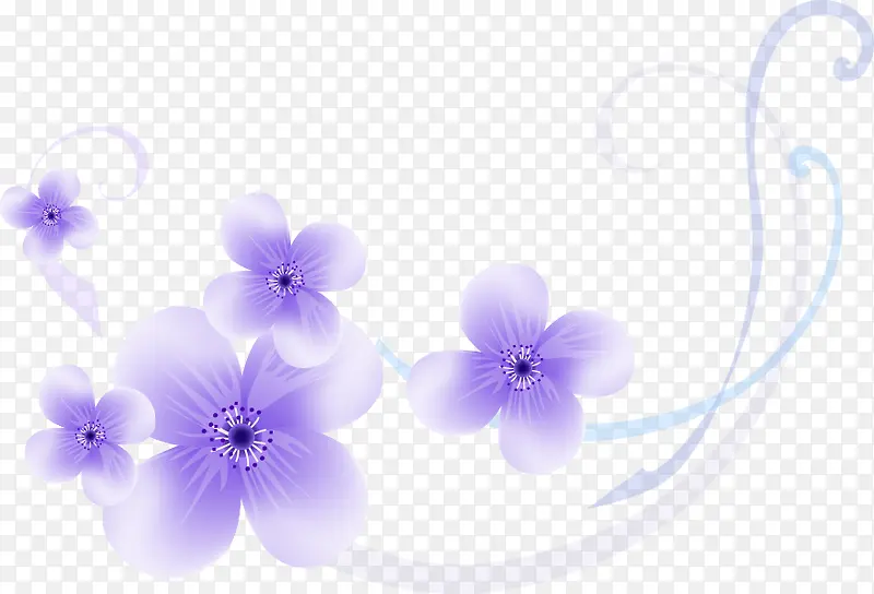 卡通手绘紫色唯美花