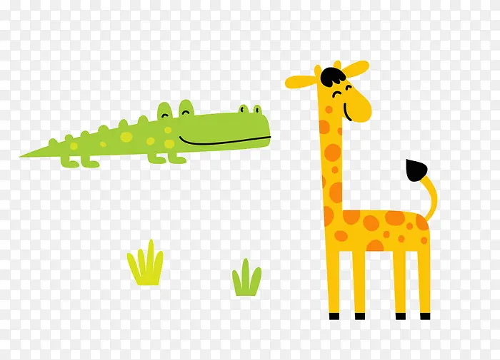 长颈鹿与鳄鱼