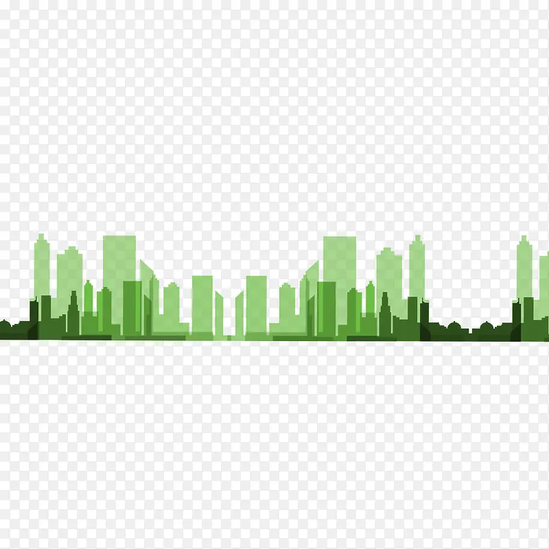 绿色城市剪影地产海报素材