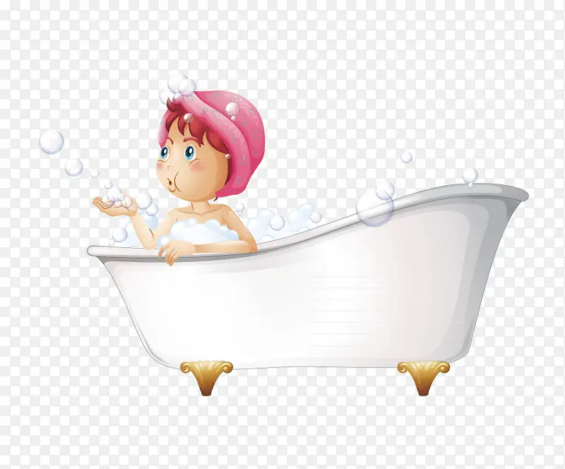 女孩洗澡