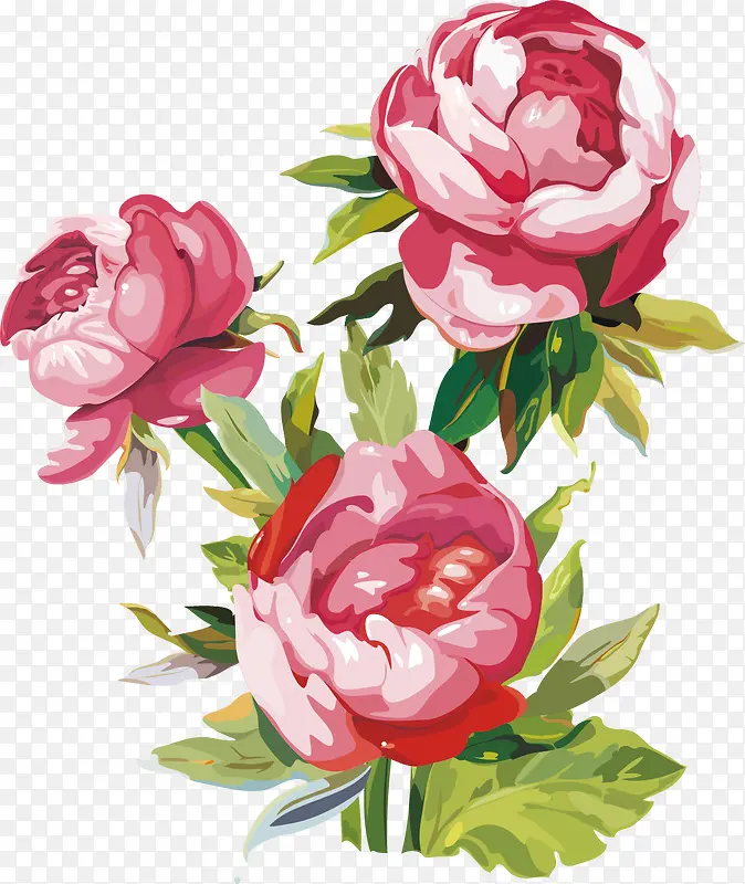 素描漂亮玫瑰花海素材