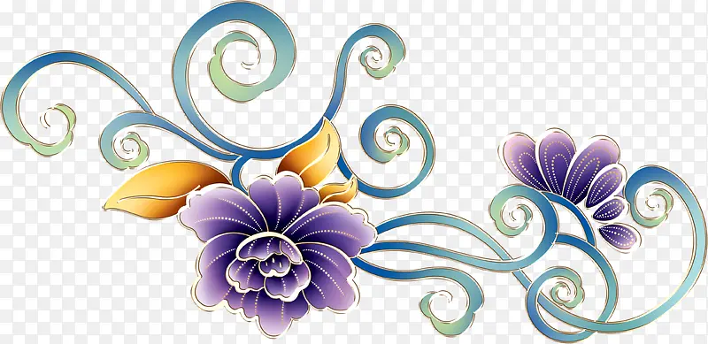 中秋节紫蓝色花朵包装