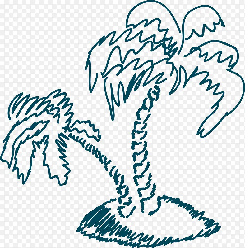 线型沙滩椰树