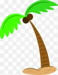 植物卡通椰子树沙滩