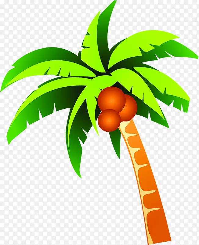 颜色卡通植物椰子树沙滩
