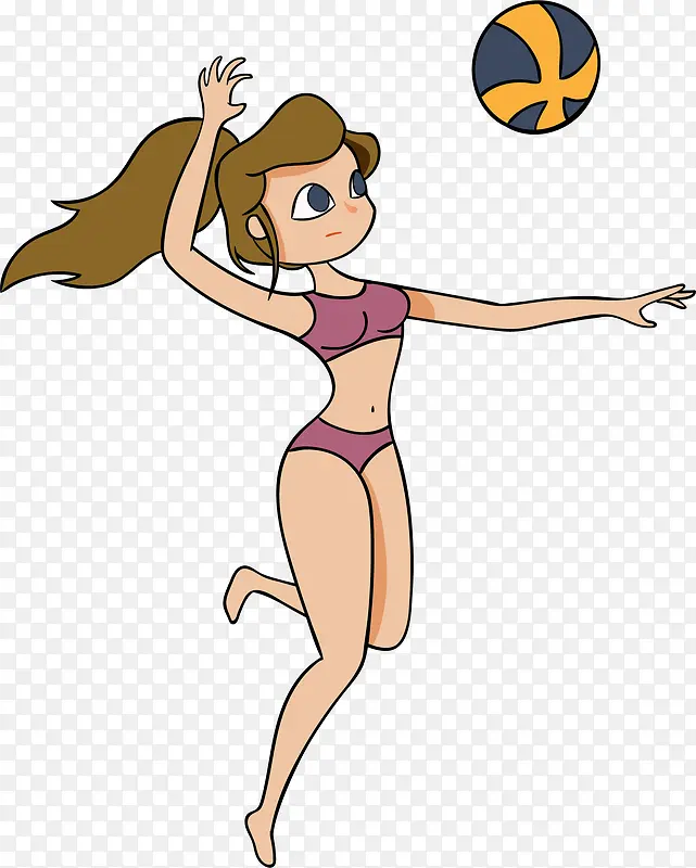 矢量沙滩女孩打排球
