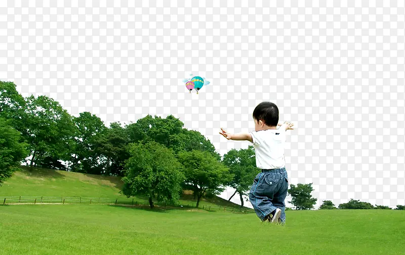 草地儿童玩耍