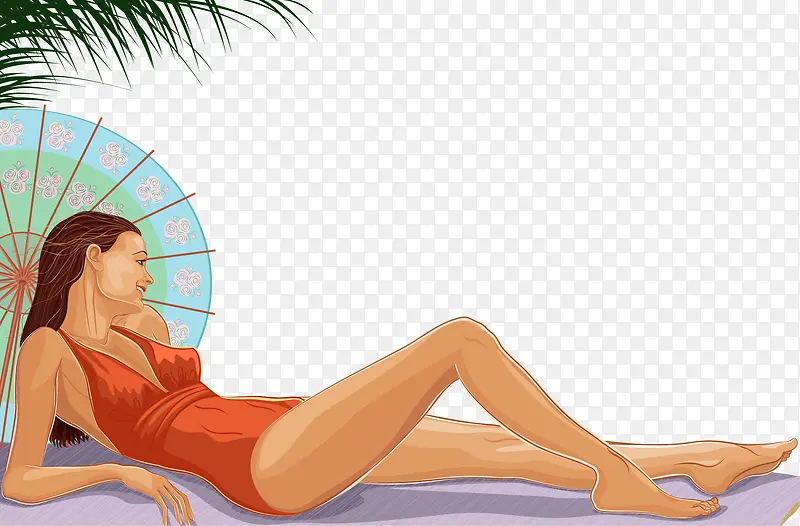 矢量手绘性感美女