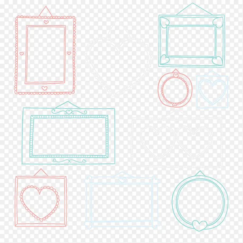 手绘相框装饰矢量素材