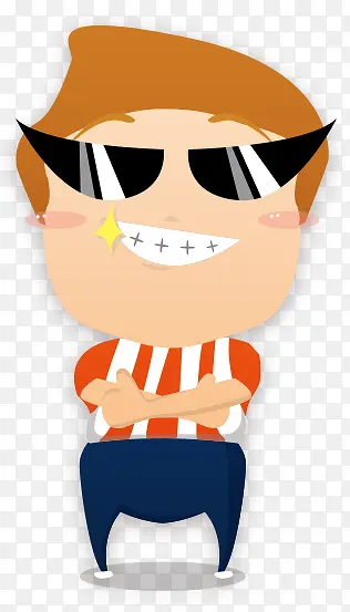 戴墨镜的男人卡通