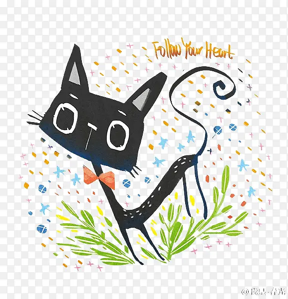 卡通黑猫