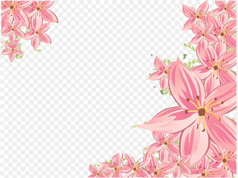 矢量手绘花朵边框