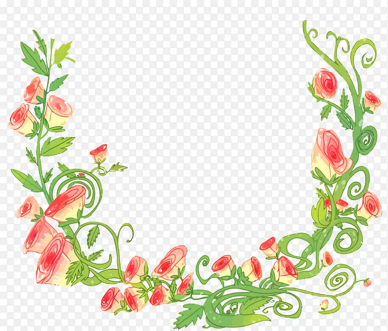 矢量花朵边框