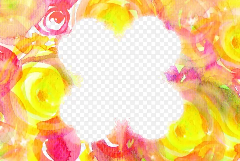 唯美童趣花朵水彩花框