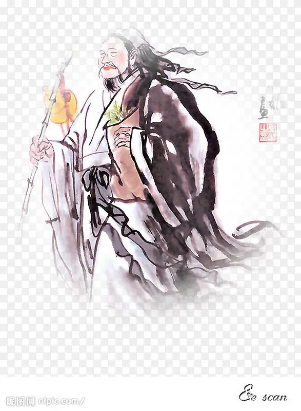 手绘中国风人物插图