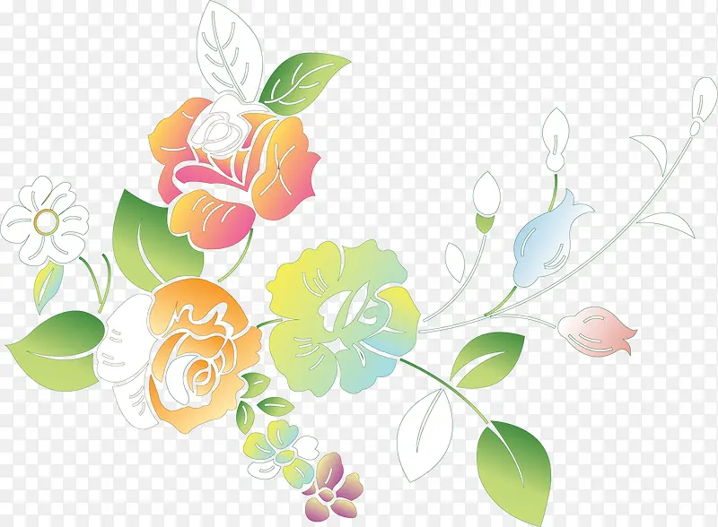 手绘花藤图案