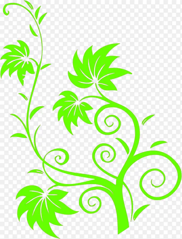 绿色卡通花纹花藤