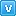 蓝色的小写字母v按键 icon