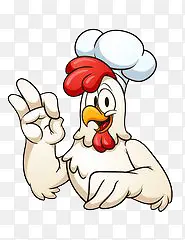 卡通鸡厨师