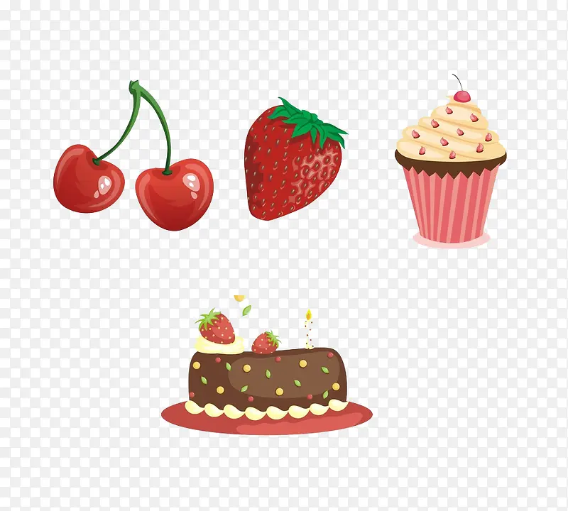 卡通樱桃草莓糕点蛋糕