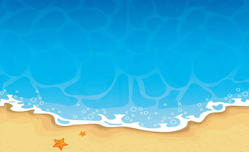 蓝色海滩海星背景