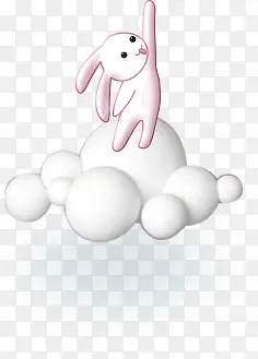 手绘卡通白色兔子效果设计