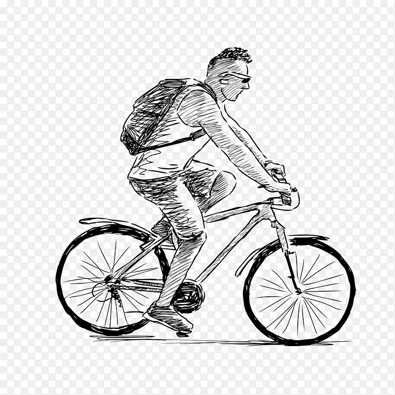 骑自行车人物