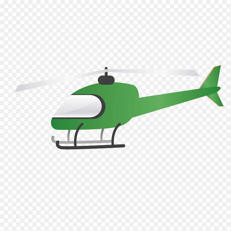 矢量绿色卡通直升飞机